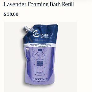 Brand New L'Occitane Relaxing Lavender Foaming Bath Refill Pack - 500ml